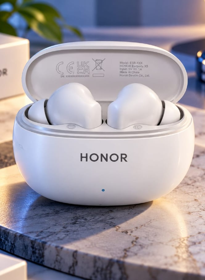 سماعات HONOR X10 Lite اللاسلكية مع إلغاء الضوضاء النشط سائق ديناميكي 12.4 مم عمر بطارية 45 ساعة تقليل ضوضاء المكالمات بالذكاء الاصطناعي تحكم باللمس الذكي