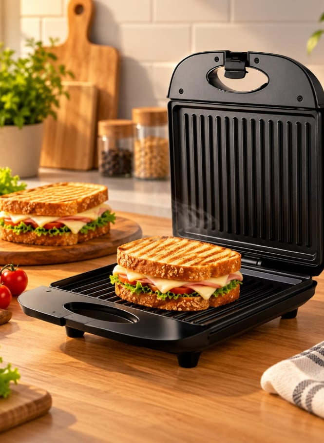 ماكينة صنع السندويشات 1400 W E05329 أسود/ فضي