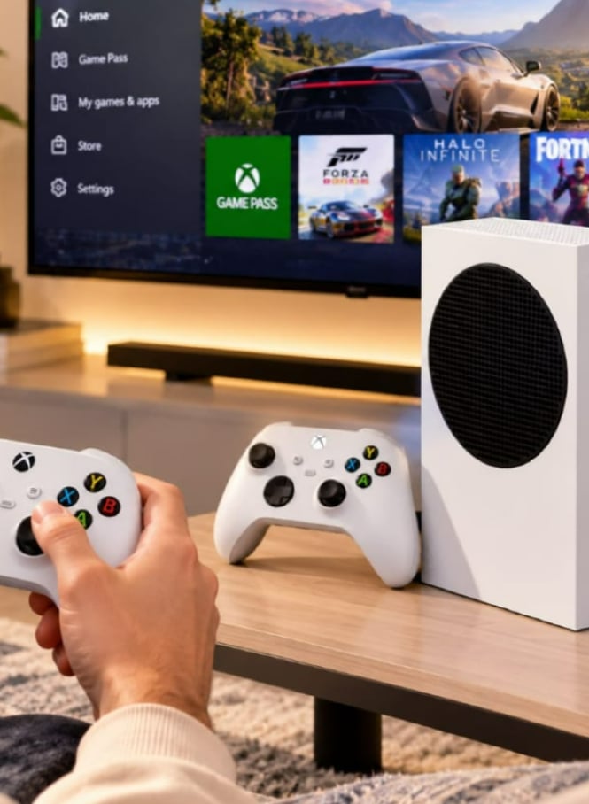 جهاز Xbox Series S الرقمي بسعة 512 جيجابايت مع وحدة تحكم لاسلكية إضافية - أبيض