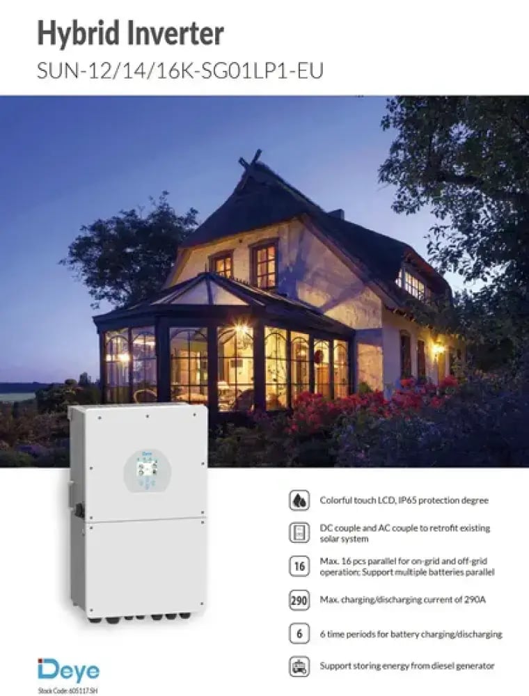 أنظمة الطاقة الكهربائية الهجينة للاستخدام المنزلي 14kw نظام الألواح الشمسية الفوتوفولطية - ماي سولار