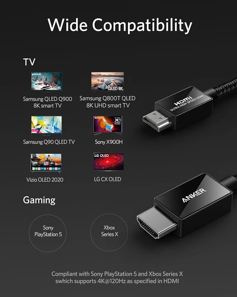 كيبل USB-C إلى HDMI 4K 60Hz من Anker بطول 1.8 متر