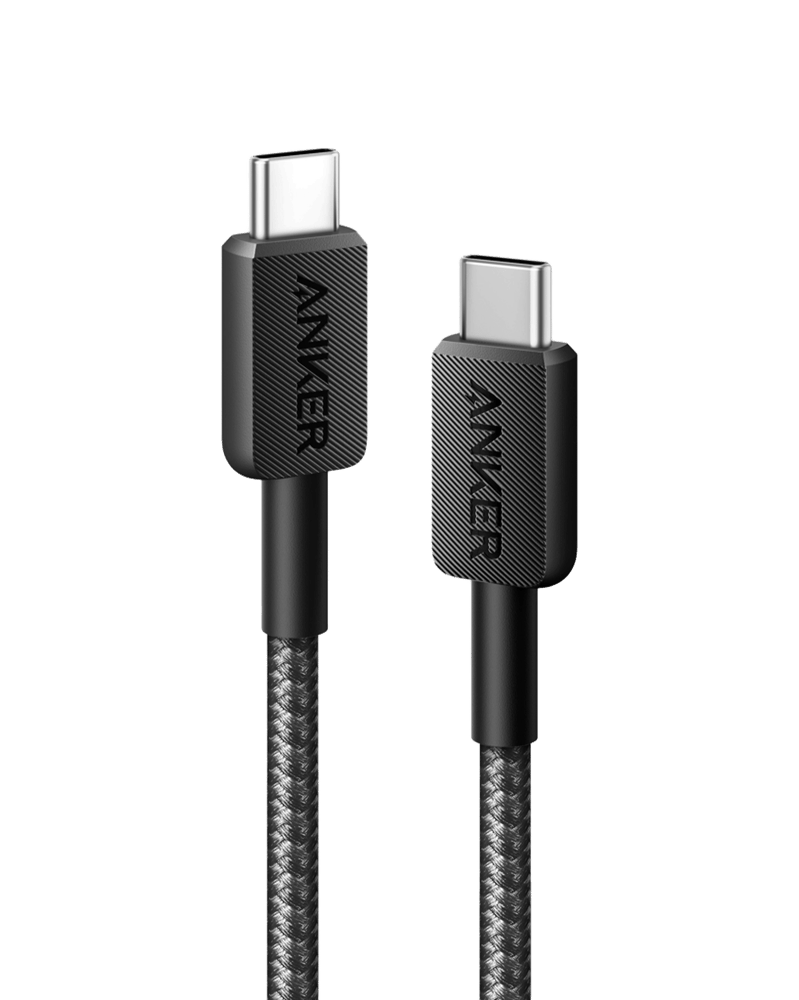 كيبل انكر USB-C إلى USB-C 60 واط سريع 1.8 متر اسود متين