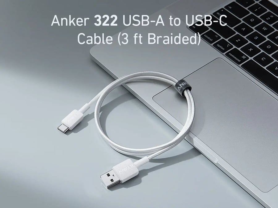 كيبل انكر USB-A إلى USB-C شحن سريع بطول 0.9 متر مضفر ومتين