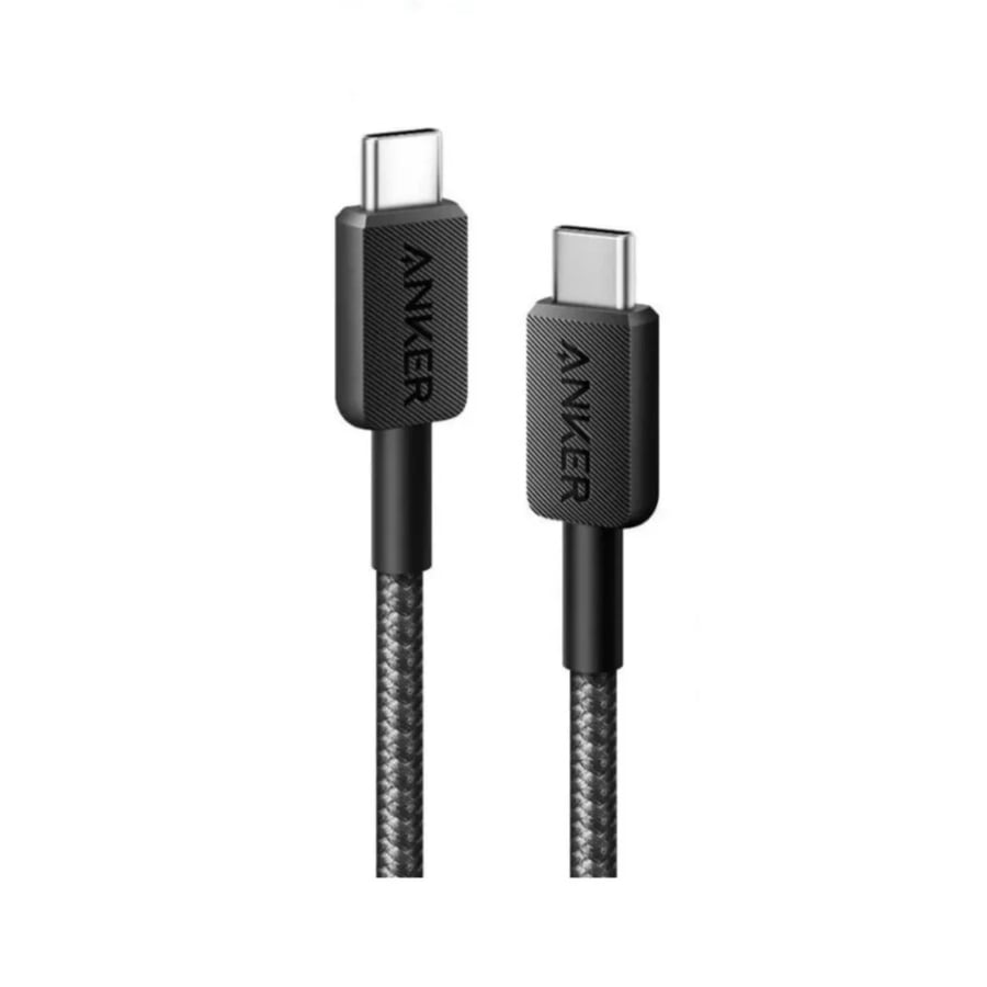 كيبل انكر USB-C إلى USB-C 60 واط سريع 1.8 متر اسود متين