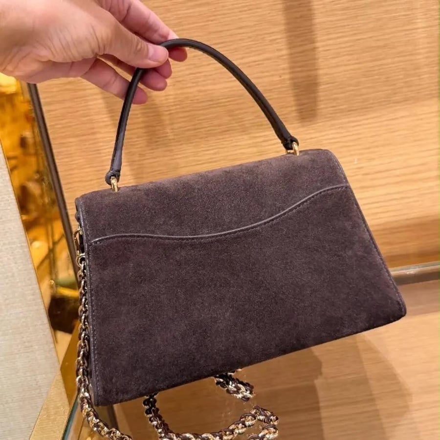Tory Burch britten suede top handle