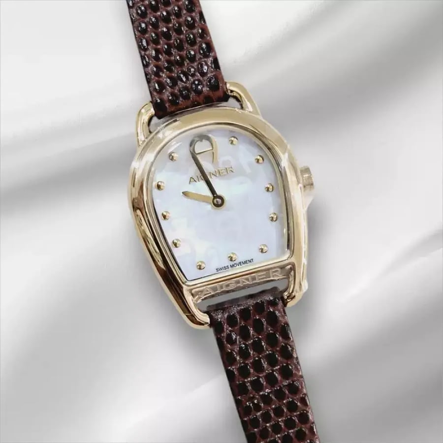 Aigner hermada leather watch