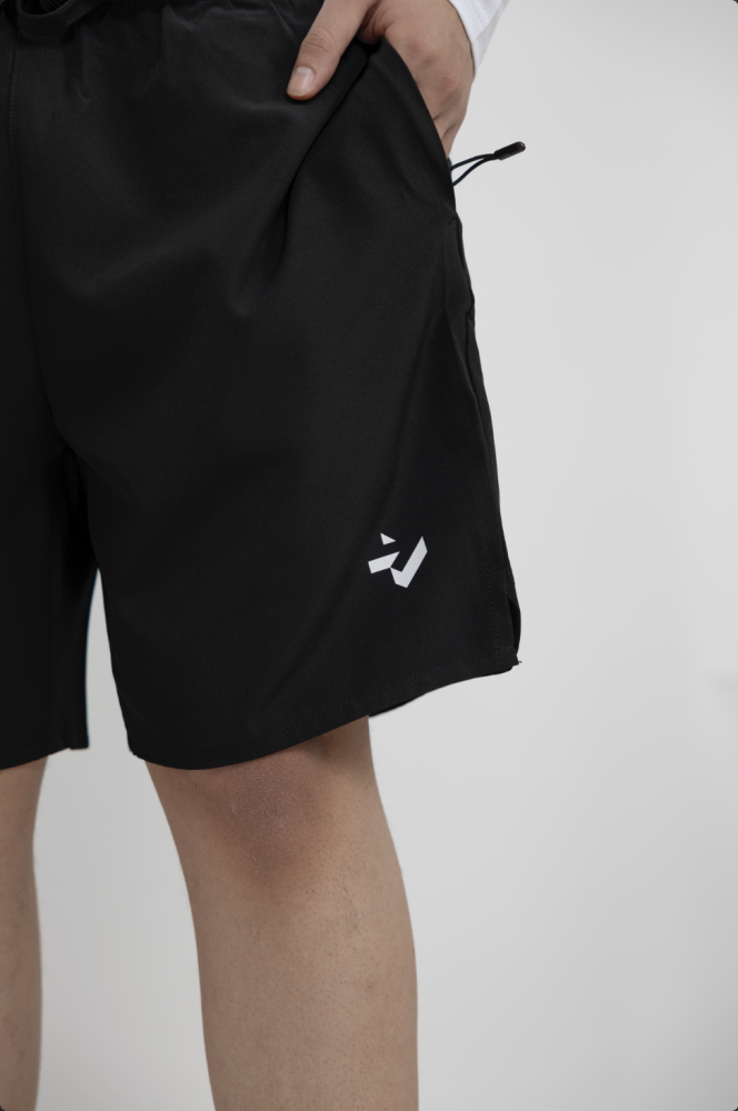 Black tailored shorts