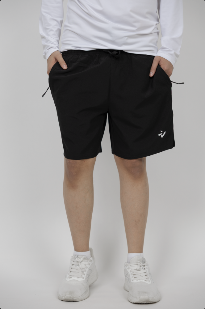Black tailored shorts