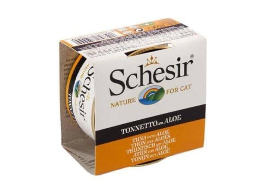 Schesir canned wet food for cats, adult tuna with aloe in jelly, 85g