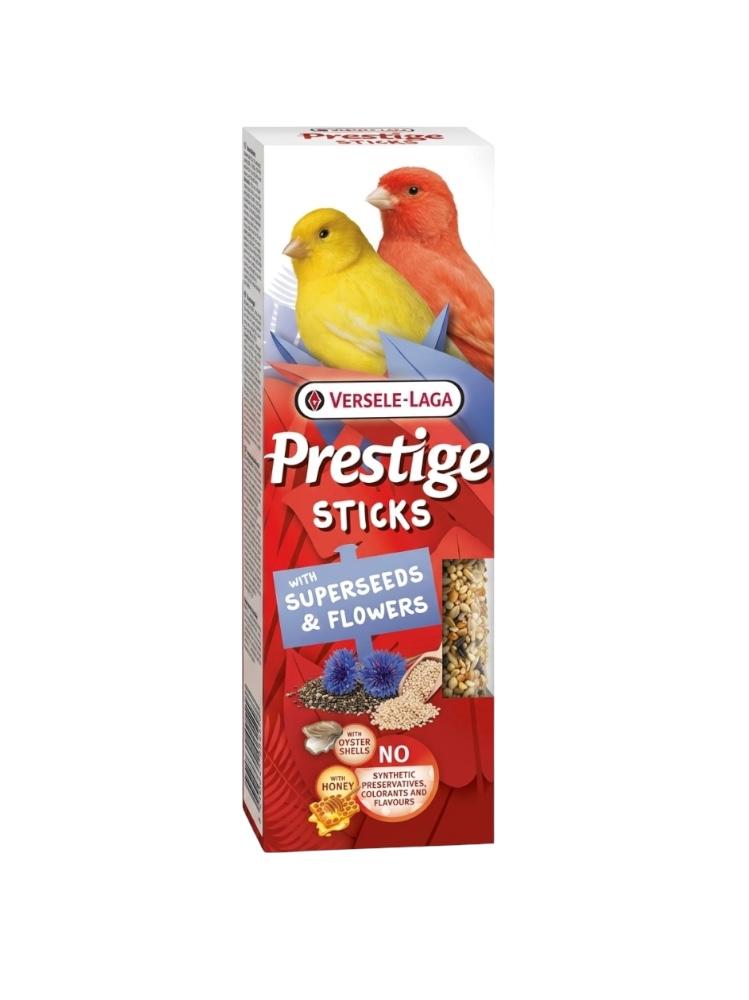 فيرسل لاقا مكافات اعواد ستيك لطيور الكناري بالبذور الفائقة والورد حبتين 60جم versele laga prestige sticks treats with superseeds and flowers for canaries 2 piece 60gm