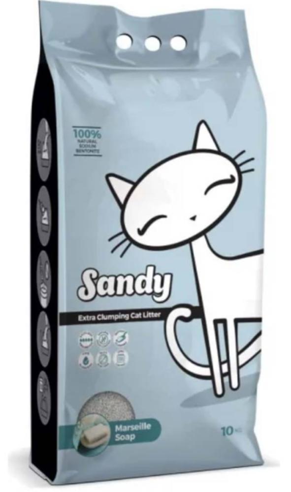 ساندي رمل للقطط بالصابون مرسيليا 10كج sandy cat litter marseille soap 10kg