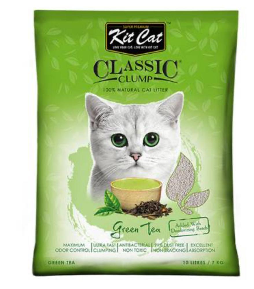 Kit Kat sand for cats high clumping classic green tea 10L