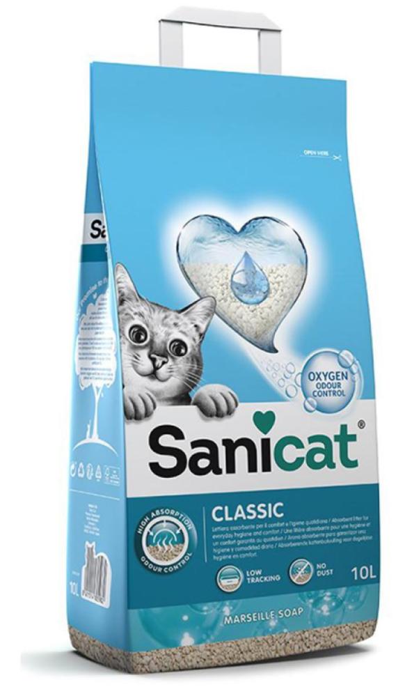 ساني كات رمل الخشن للقطط كلاسيك قوة امتصاص عالية برائحة صابون مرسيليا 10لتر Sani cat classic cat Litter marseille soap  10L
