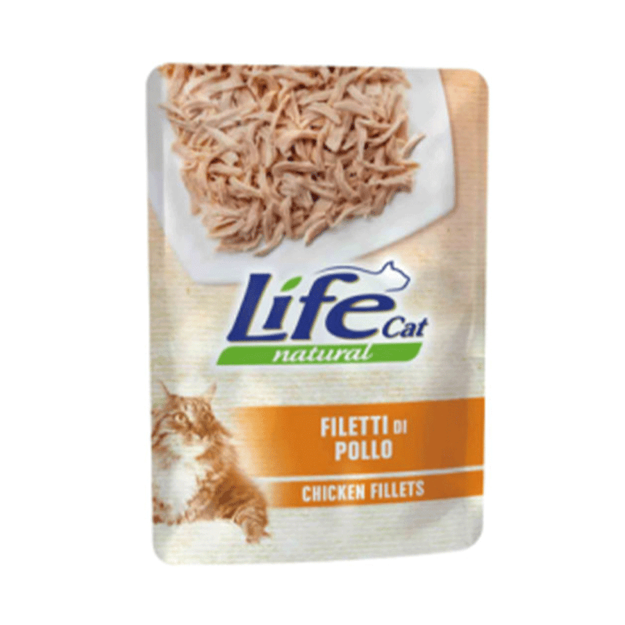 لايف كات ادولت اظرف اكل قطط رطب بالدجاج للقطط البالغة  70جم Life cat adult chicken wet food cat 70gm