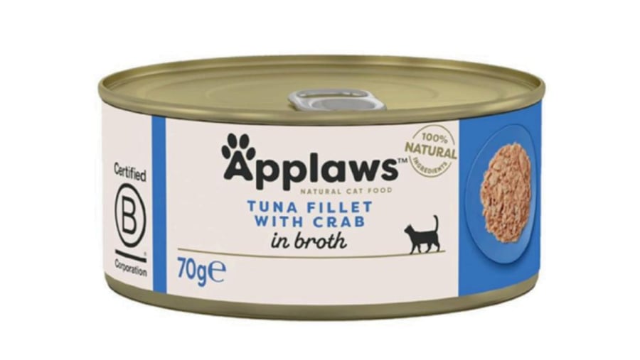 Applaws wet food for adult cats tuna fillet with crab in broth 70 gm