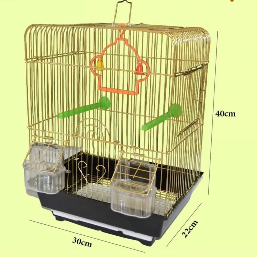 قفص للطيور مربع ذهبي صغير Small golden square bird cage