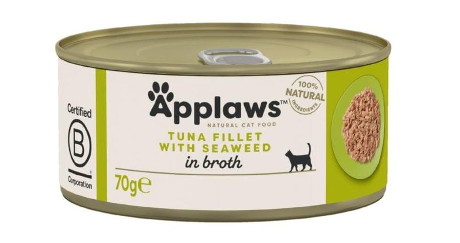 Applaws wet food for adult cats tuna fillet with seaweed in broth 70 gm