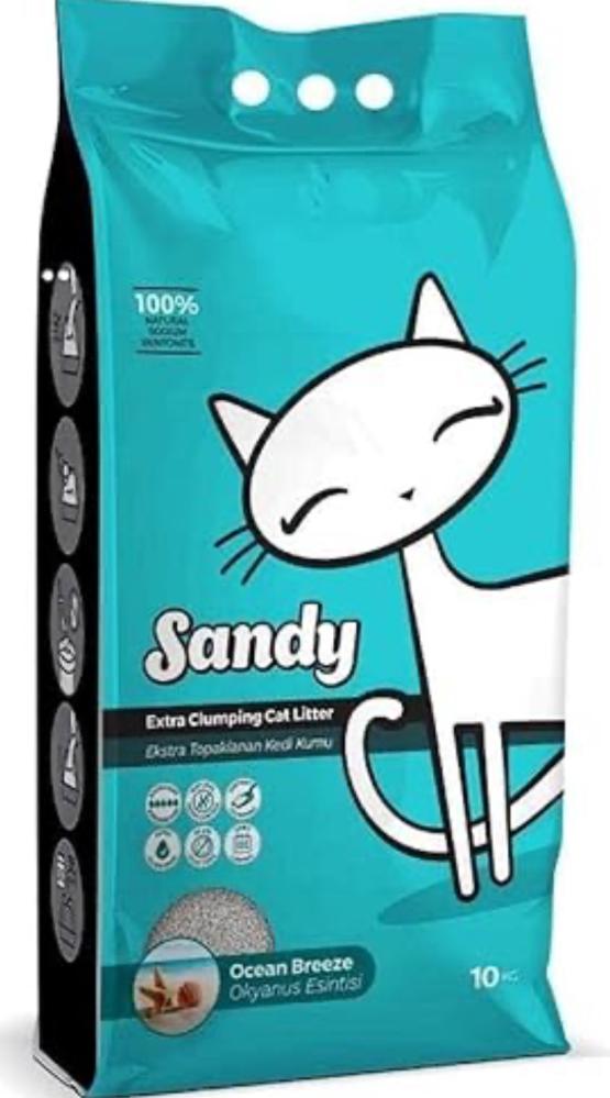 ساندي رمل للقطط بالنسيم المحيط 10كج sandy cat litter ocean breeze 10kg