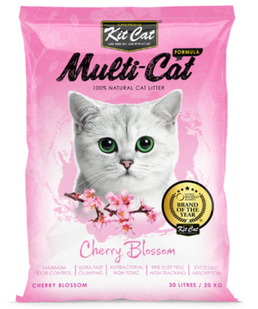 Kit cat high clumping cat litter multi cat cherry blossom 30 liters