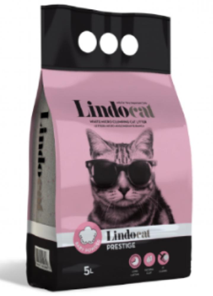 ليندو كات رمل للقطط برستيج برائحة بودرة الاطفال 5لتر Lindo cat Prestige baby powder cat litter 5L