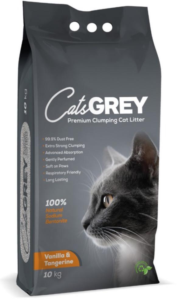 كاتس جراي رمل للقطط برائحة الفانيلا واليوسفي 10كج Cats grey cat litter vanilla and tangerine 10kg