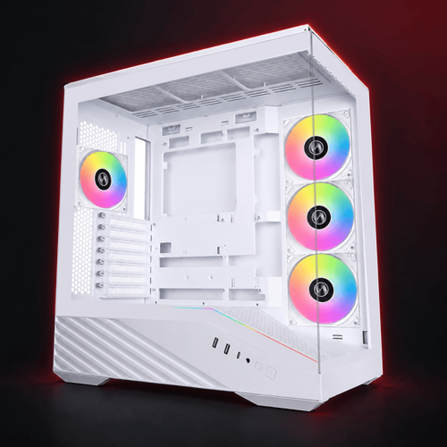 Lian Li V100R case 4ARGB fans pre-installed whiteكيس ليان لي V100R ابيض