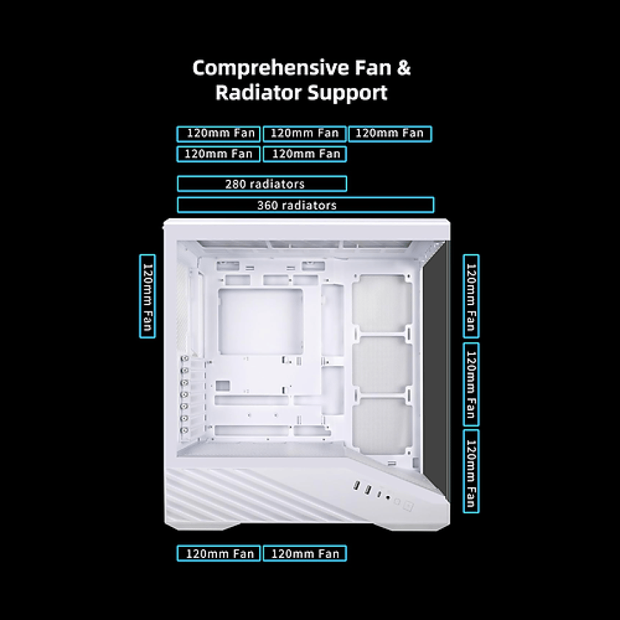 Lian Li V100R case 4ARGB fans pre-installed whiteكيس ليان لي V100R ابيض