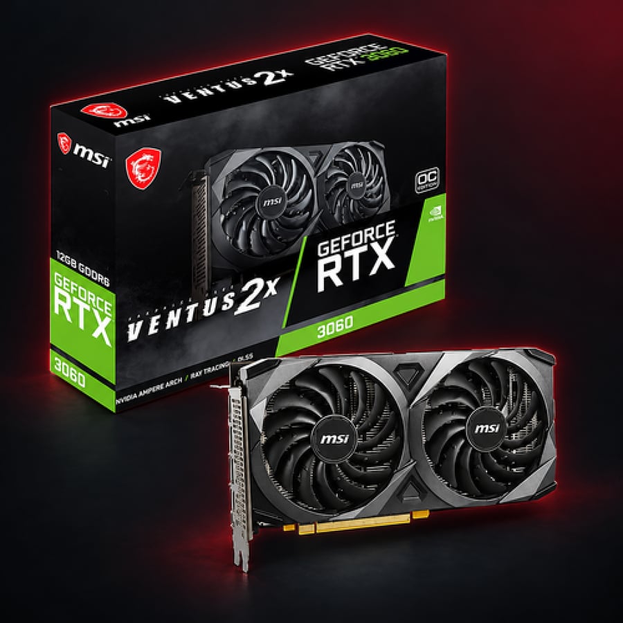 كرت شاشة MSI GeForce RTX 3060 VENTUS 2X OC 12GB – أسود