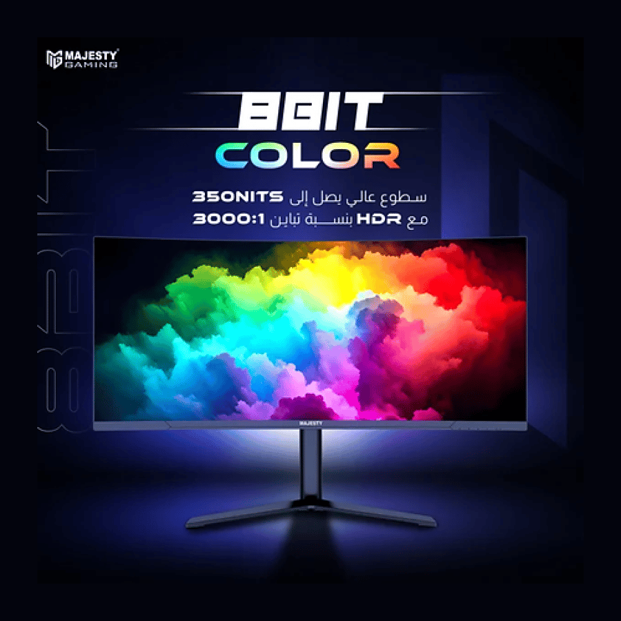 شاشة ماجستي 34 انش MAJESTY MONITOR 34 inch 165HZ VA-(4K-WQHD) (CURVED) 1700R