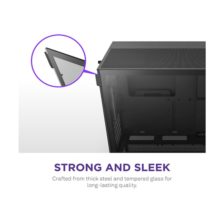 كيس كمبيوتر NZXT H5 Flow RGB إصدار 2024 بتصميم Mid Tower - أسود