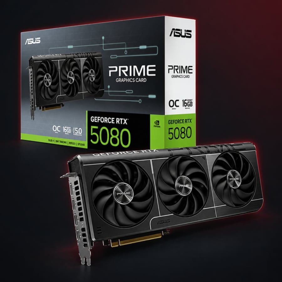 كرت شاشة ASUS PRIME GeForce RTX 5080 OC 16GB – أسود
