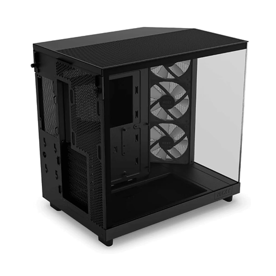 كيس كمبيوتر NZXT H6 Flow RGB إصدار 2023 بتصميم Dual Chamber - أسود