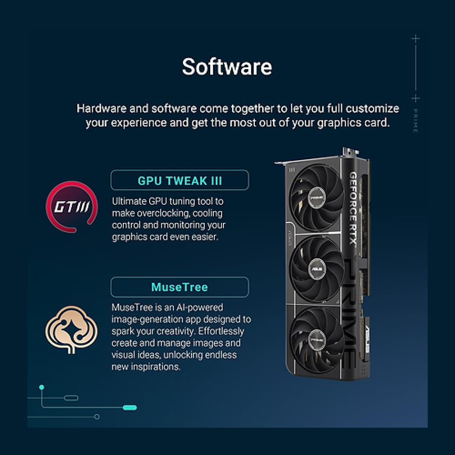 كرت شاشة ASUS PRIME GeForce RTX 5080 OC 16GB – أسود