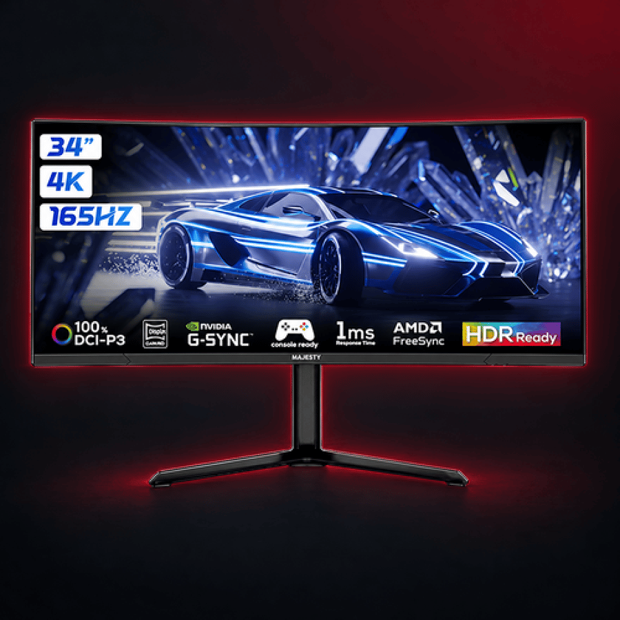 شاشة ماجستي 34 انش MAJESTY MONITOR 34 inch 165HZ VA-(4K-WQHD) (CURVED) 1700R