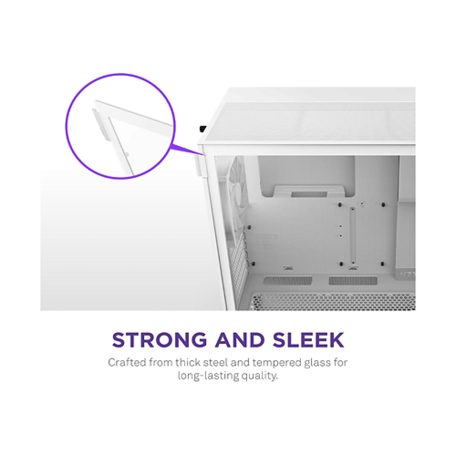 كيس كمبيوتر NZXT H5 Flow RGB إصدار 2024 بتصميم Mid Tower - أبيض