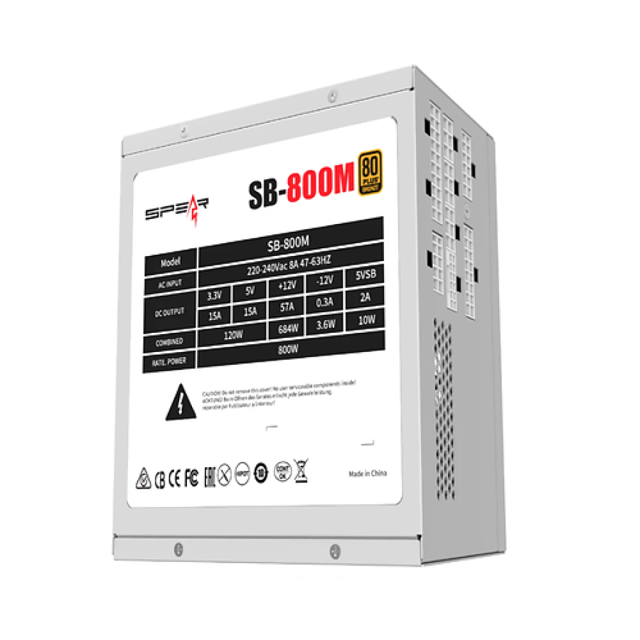 Spear PSU 800w +80 Bronze White | باور سبلاي 800 وات سبير ابيض