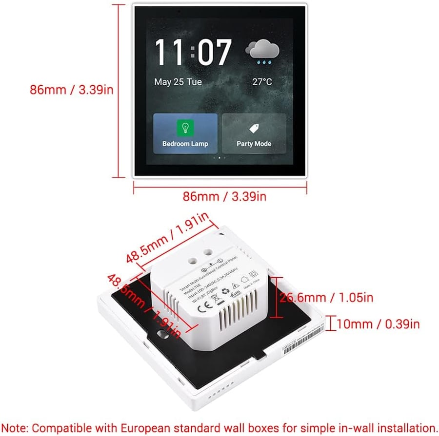 شاشة تحكم رئيسية بالمنزل الذكي ZIGBEE-Wifi