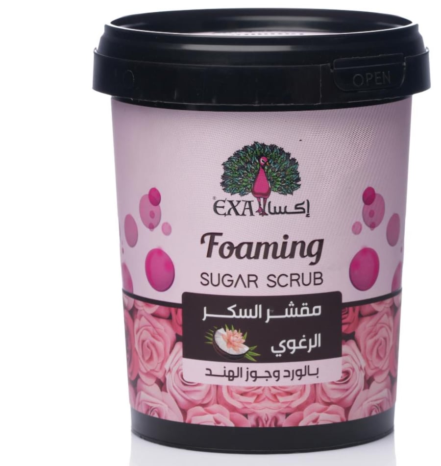 Aksa foam sugar scrub with rose and coconut 500g
