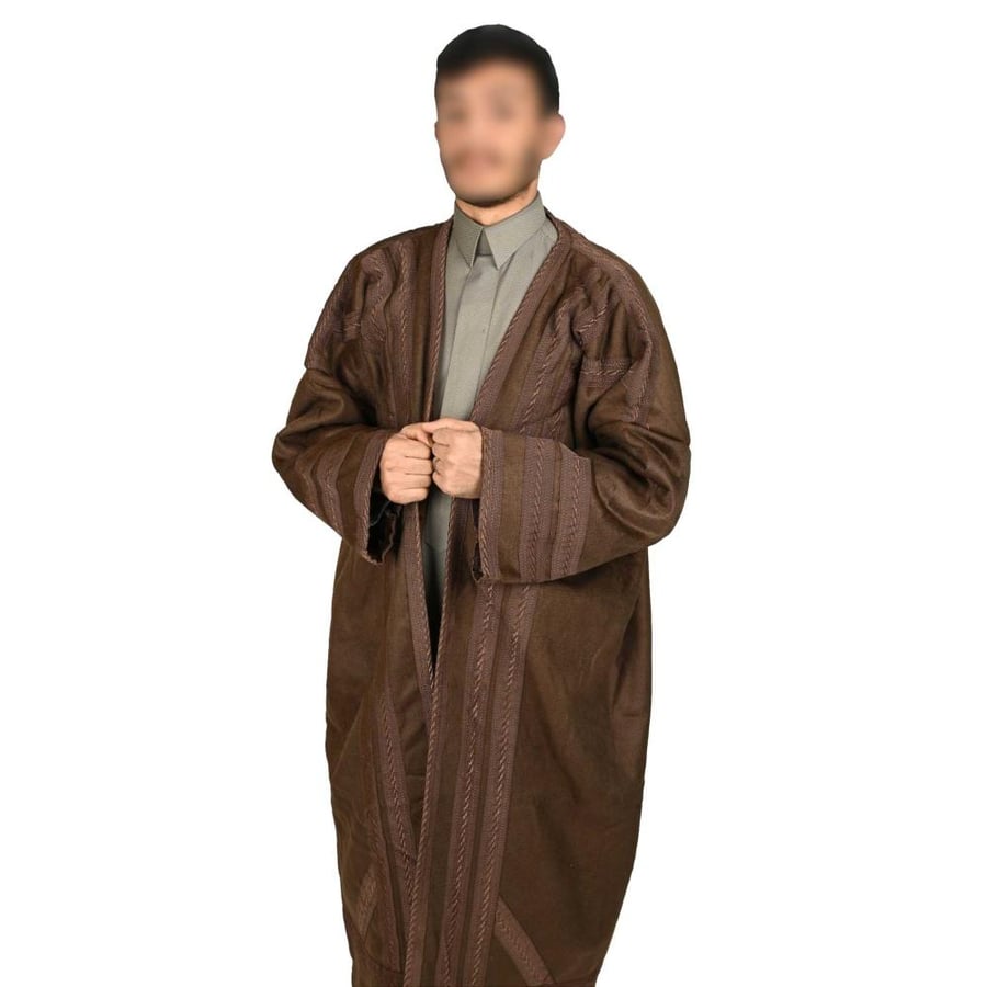 فروة رجالية مخمل - بني غامق
