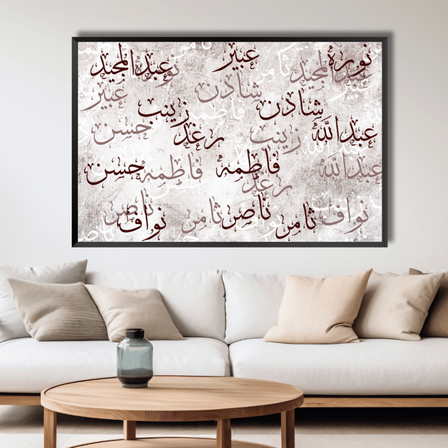 لوحة جدارية اسماء العائلة