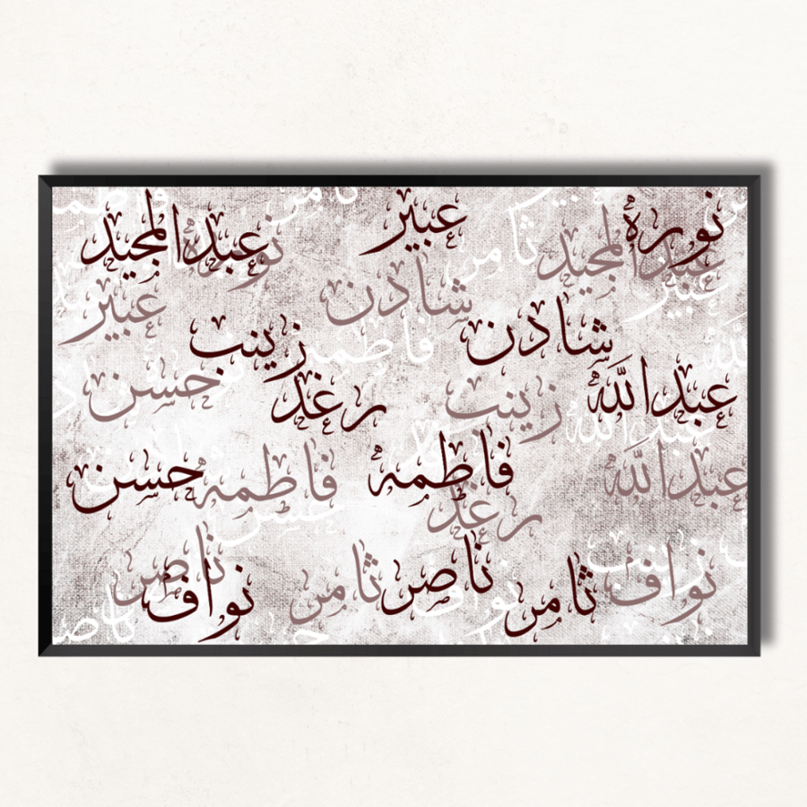 لوحة جدارية اسماء العائلة