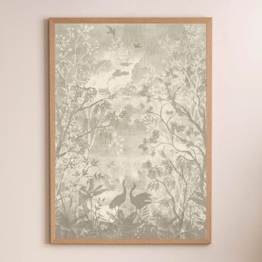 The white forest and duck painting