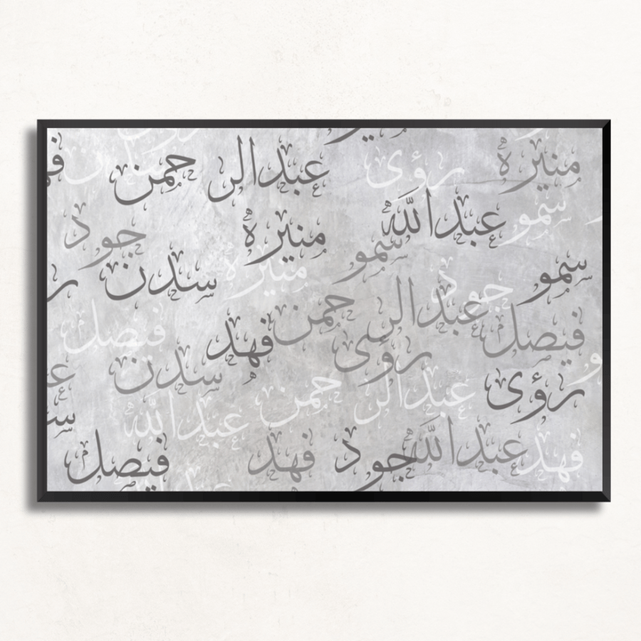 لوحة جدارية اسماء العائلة
