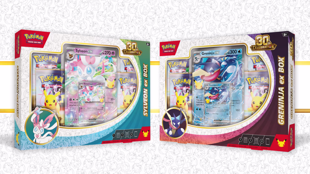 Pokémon TCG: 30th Celebration Pokémon ex Box—Sylveon ex & Greninja ex
