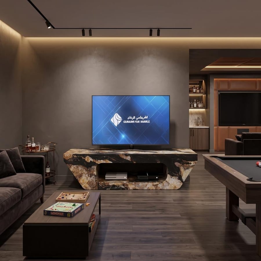 Black & Gold Marble TV Stand