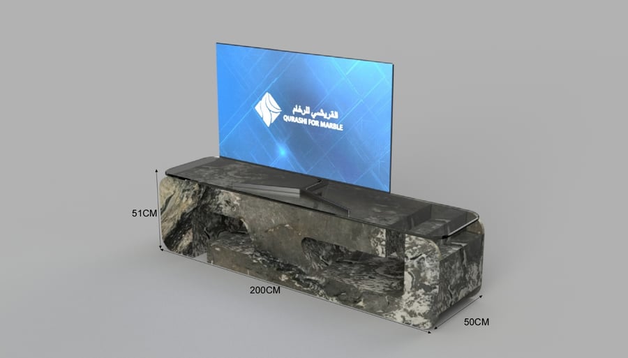 Blue Lotus Marble TV Stand