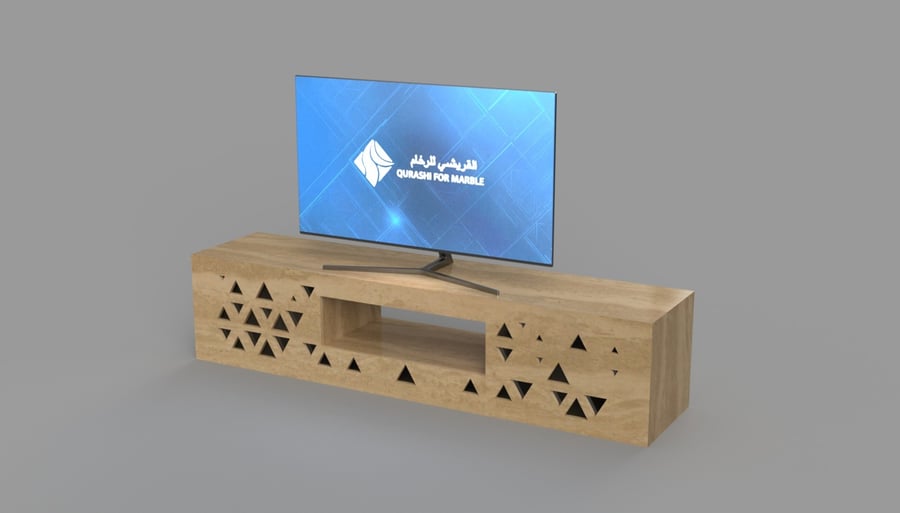 Travertine TV Console