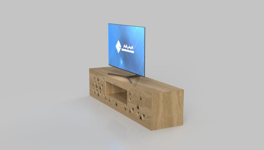 Travertine TV Console