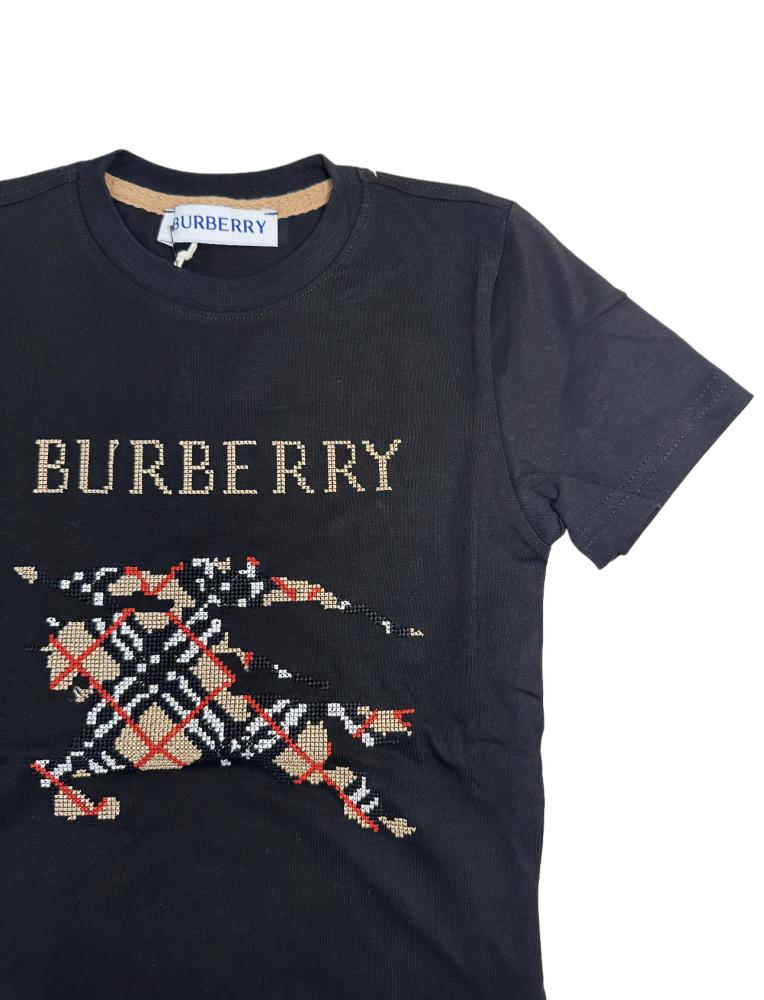 Burberry.. تي شيرت أطفال ولادي لون أسود