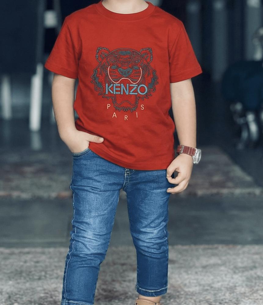kenzo .. تي شيرت أطفال ولادي لون أحمر